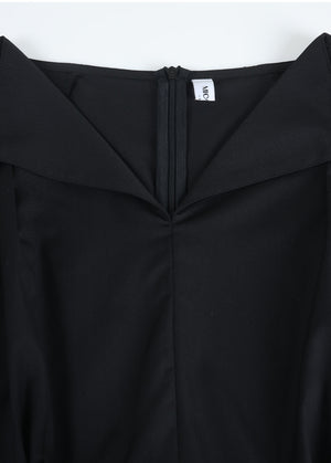 Vysha Open Collar Peplum Blouse