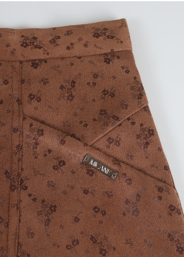 Zaki Suede Midi Skirt